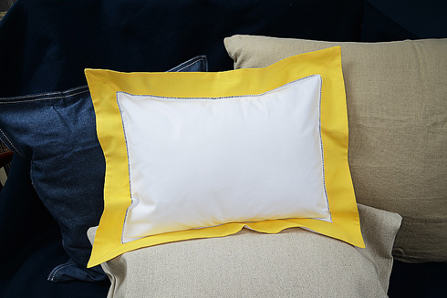 Hemstitch Baby Pillow 12x16" with Island Poppy border